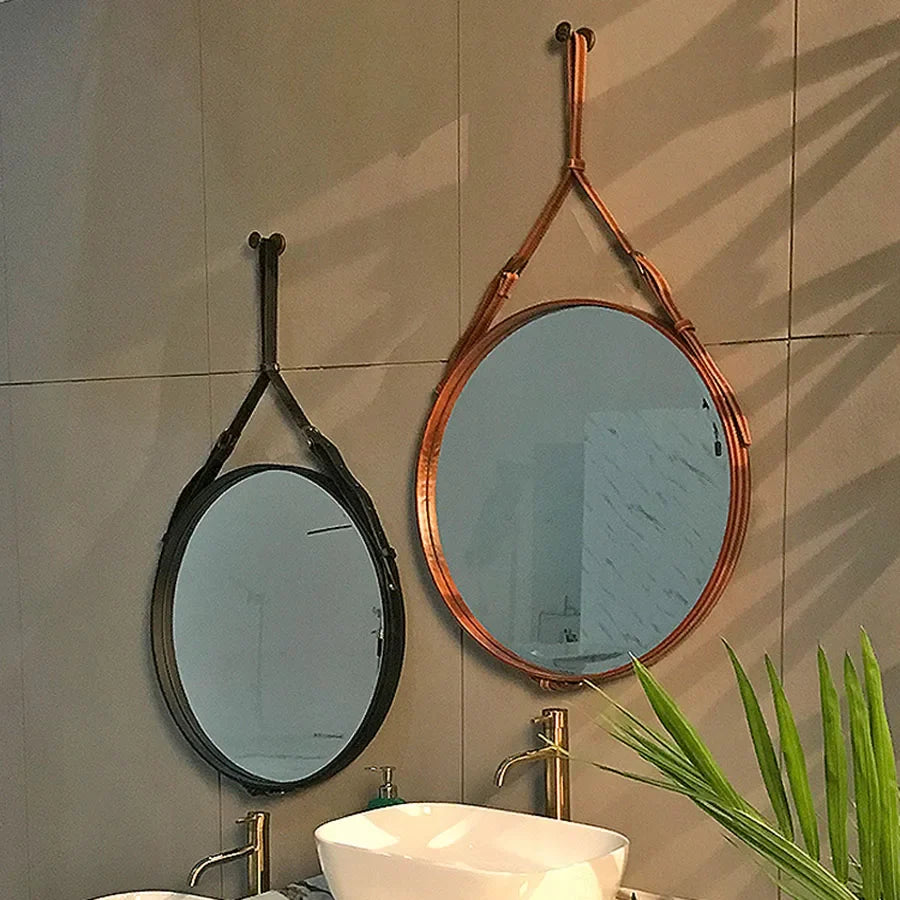 Round wooden decorative mirrors for interior decoration - view 4