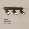 Projecting led spot with replaceable bulb and adjustable heads - 3 walnut heads / 6000K