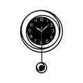 Circular hollow swinging wall clock with Arabic numerical scale clock, living room, bedroom, office, home decoration clock - black / 17.7inch