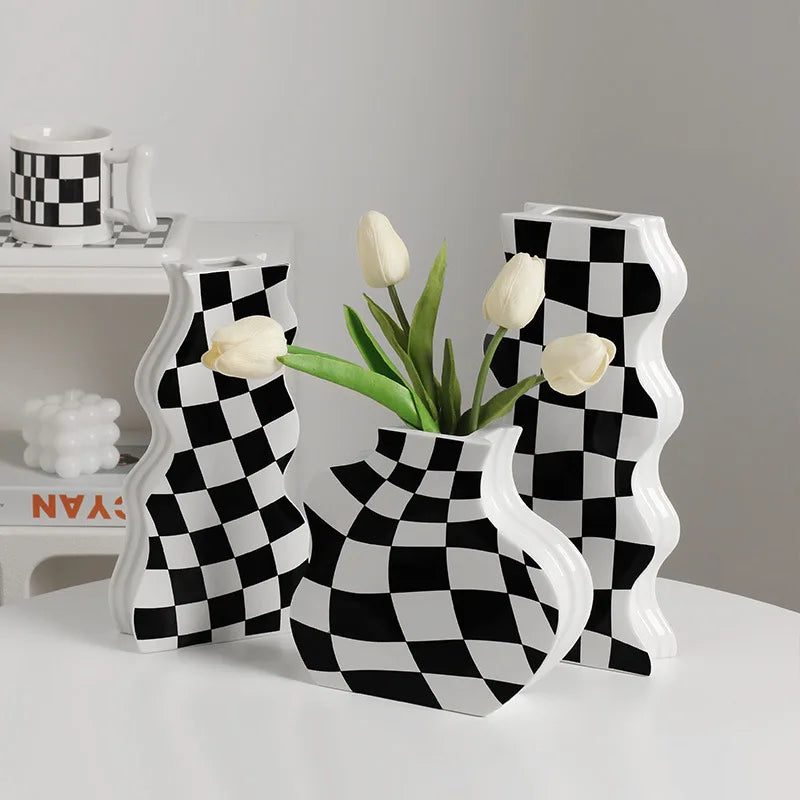 Ceramic vase for dried flowers elegant decoration
