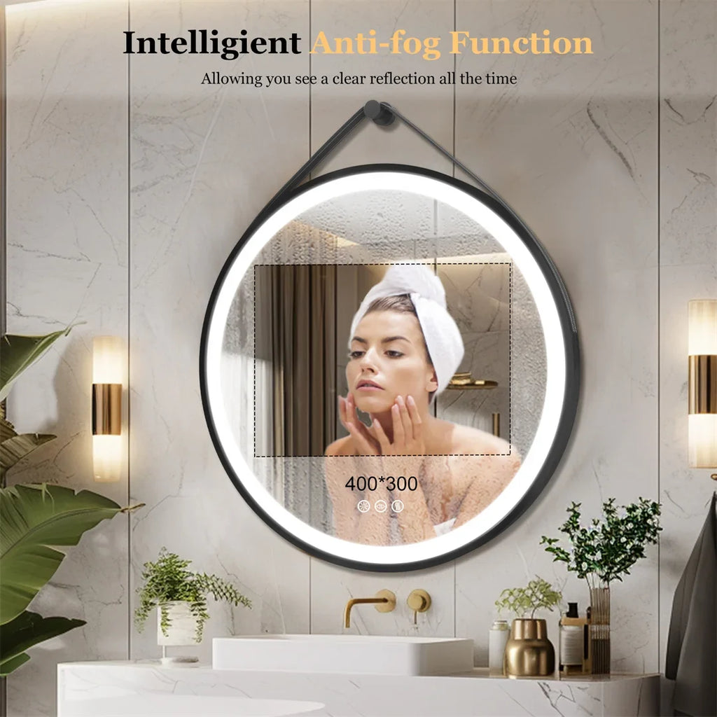 Round mirror with touch sensor and led lights - view 6