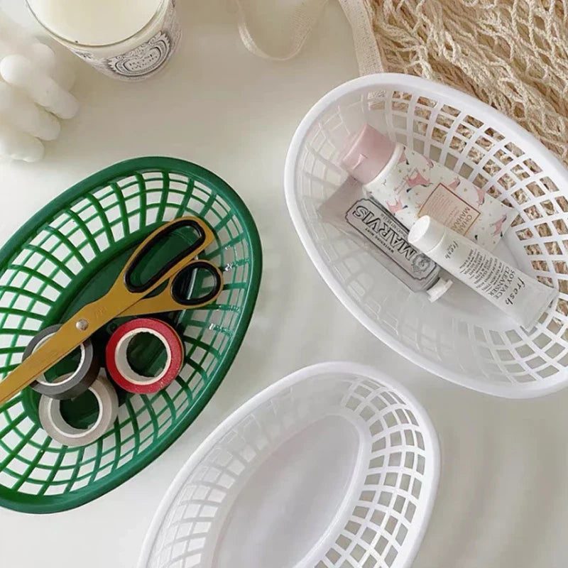 Plastic oval basket for food and decorative storage - 03