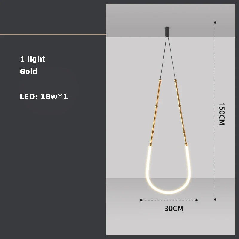 Chandelier in art decorative design suspended in led - 1 light Gold B / Neutral light