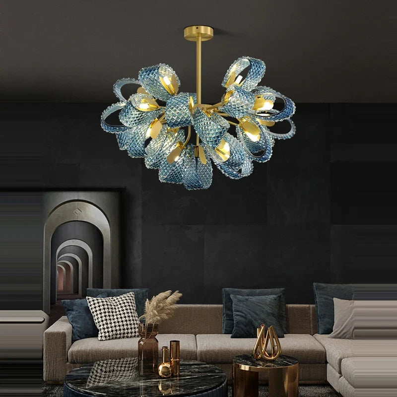 LED crystal glass chandelier for elegant lighting - view 5