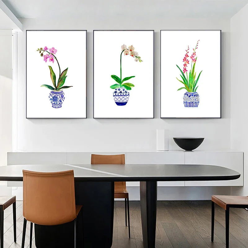 Watercolor flower vase modern wall art decorative print - view 5