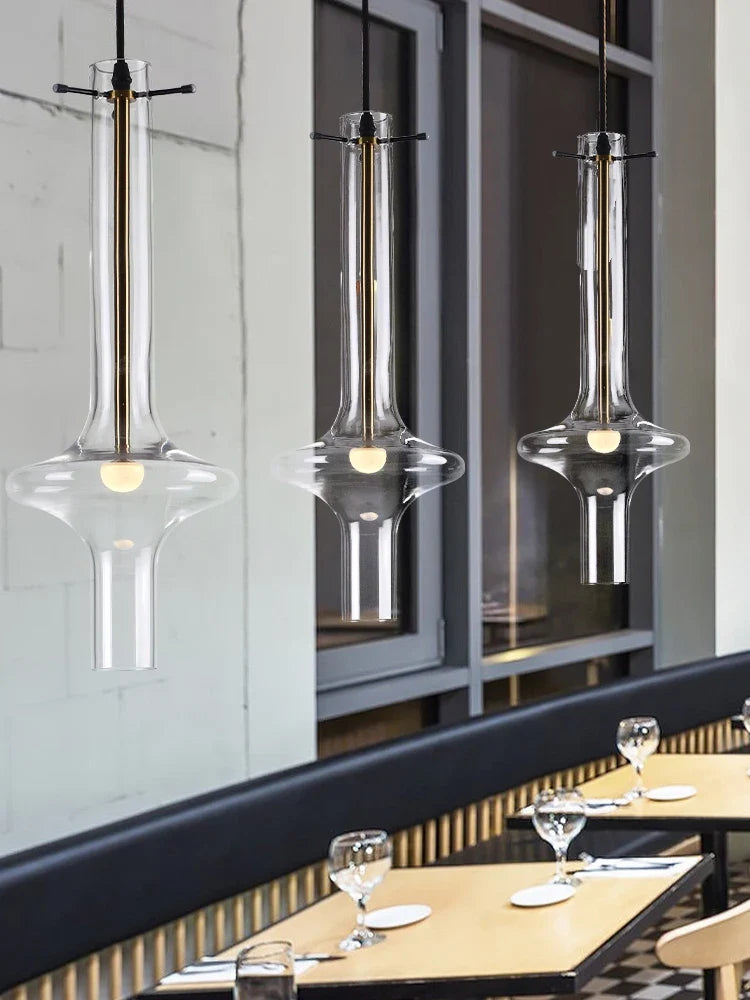 Glass light fixture with bamboo seal artistic design for various spaces - view 3