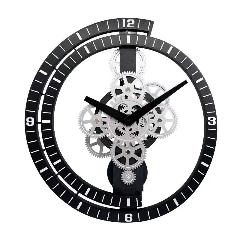 Industrial Gear Rotating Wall Clock, Silent Clock, Modern Design,Home Living Room,European Office Art Wall Decoration Horologe - 145