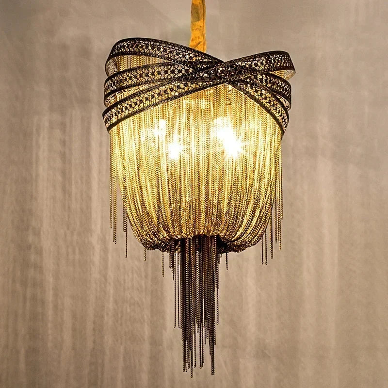 Aluminum pendant light industrial style with decorative acorns