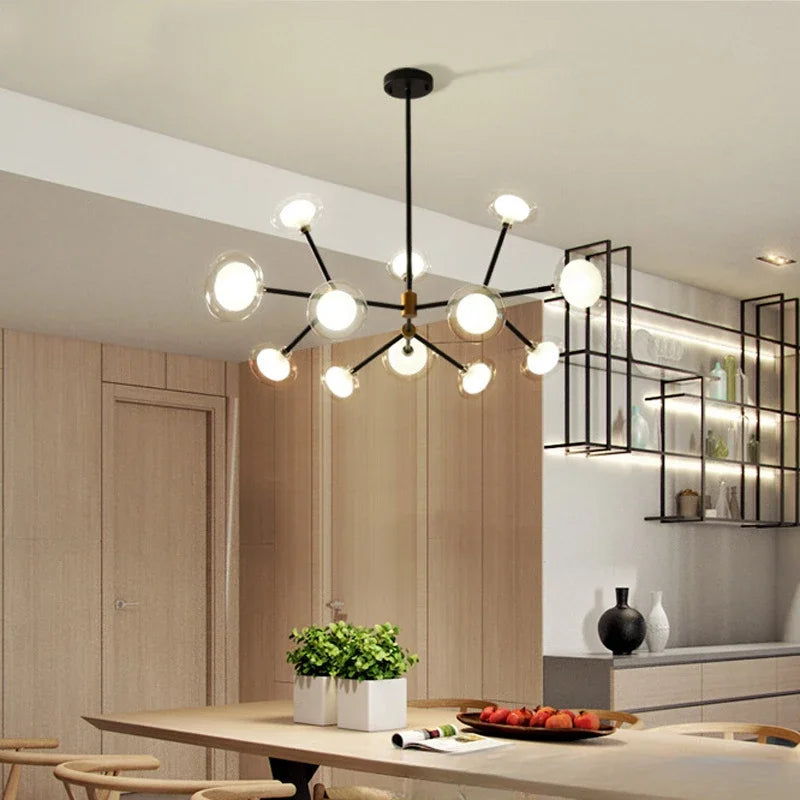 Nordic pendant light in resin and glass for modern decoration - view 2