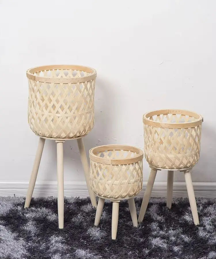 Hand woven rattan flower pot for green plants - view 5