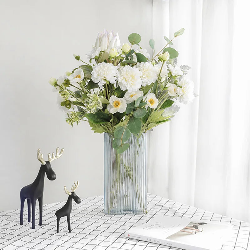 Artificial Sweet Three-Headed Peony Flower, Wedding Decoration, Simulation Peony Flower, Living Room and Office Decoration - view 2