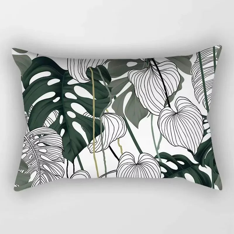 Bohemian Tropical Flowers Throw Pillow Cover, 30x50 cm