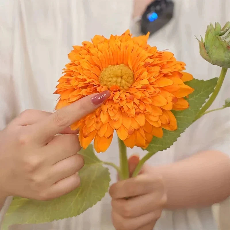 Artificial flowers retro double petal sunflowers interior decoration - view 4