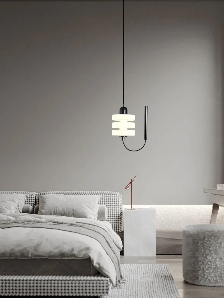 Chandelier in black and white glass elegant modern design - view 3