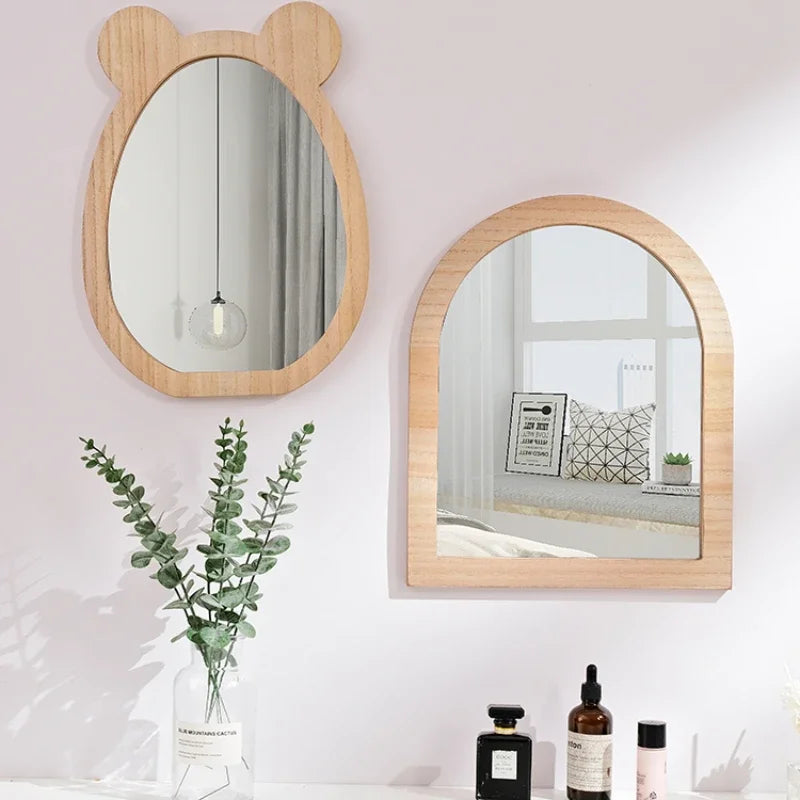 Cute decorative mirrors for kids hanging wooden - view 2