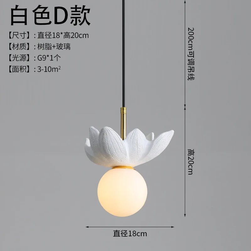 Modern resin pendant light for elegant interior decoration - Style D White