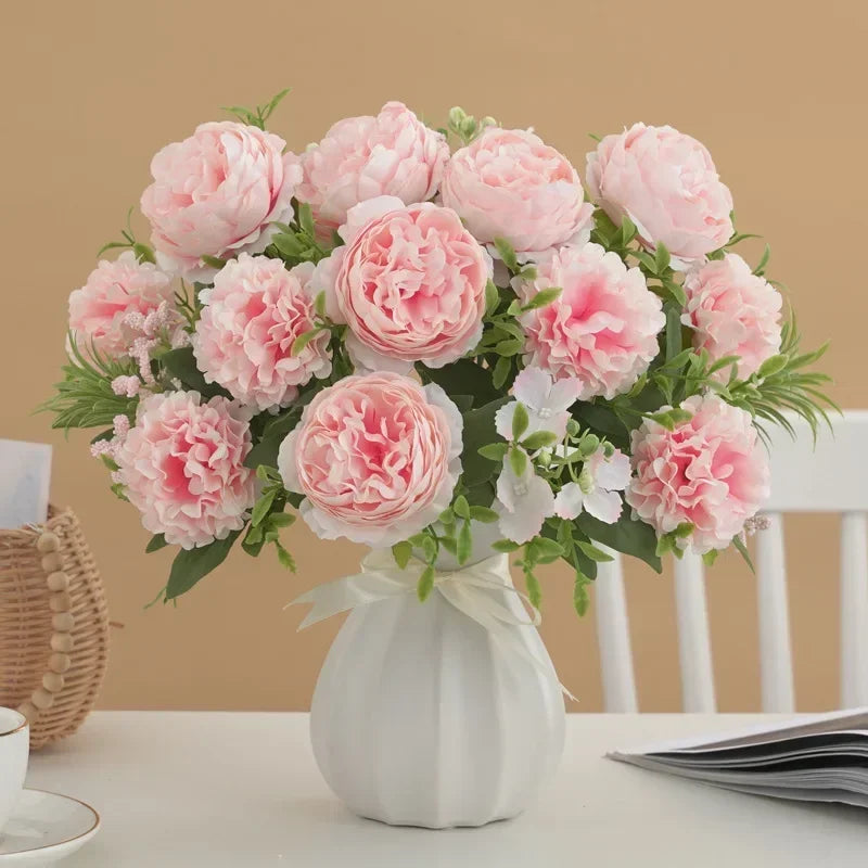 Bouquet of artificial hortensias and peonies for interior decoration - view 3