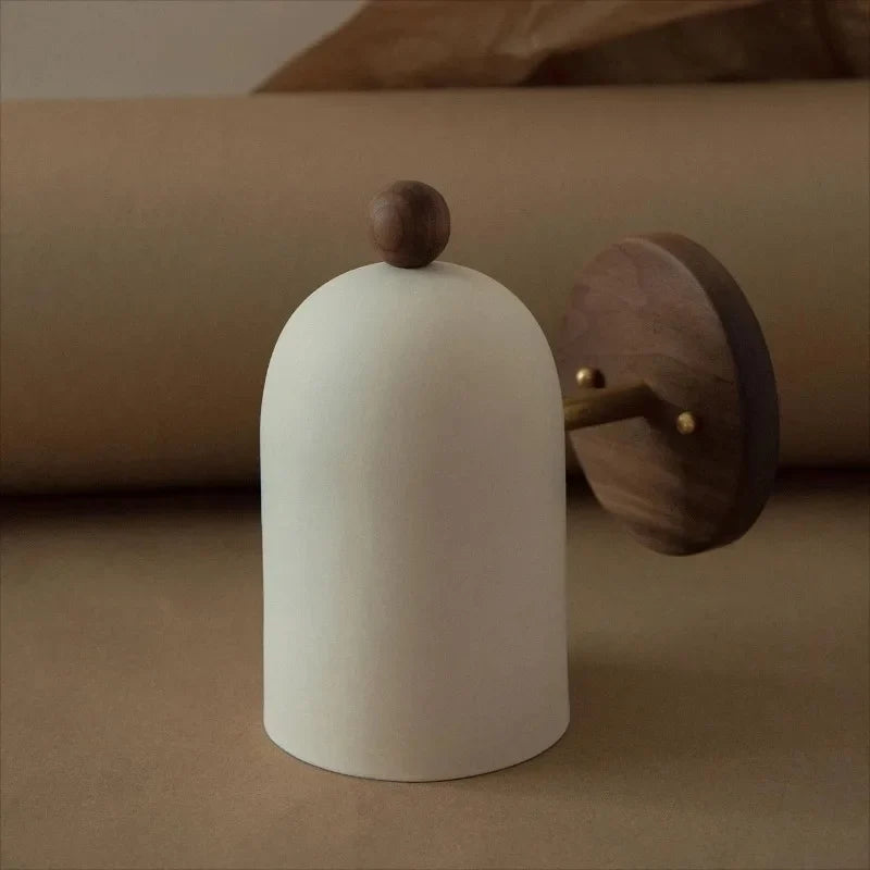 Nordic wall app in walnut style wabi sabi zen Japanese atmosphere - view 2