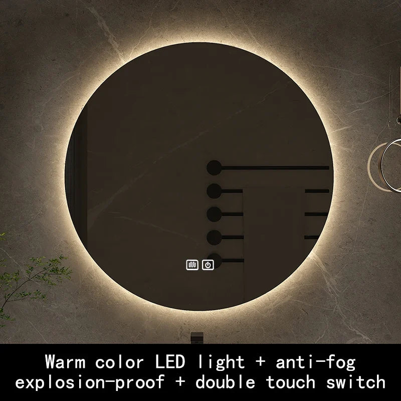 Smart Bluetooth Round Backlit Anti-Fog Mirror - Hot Defogging