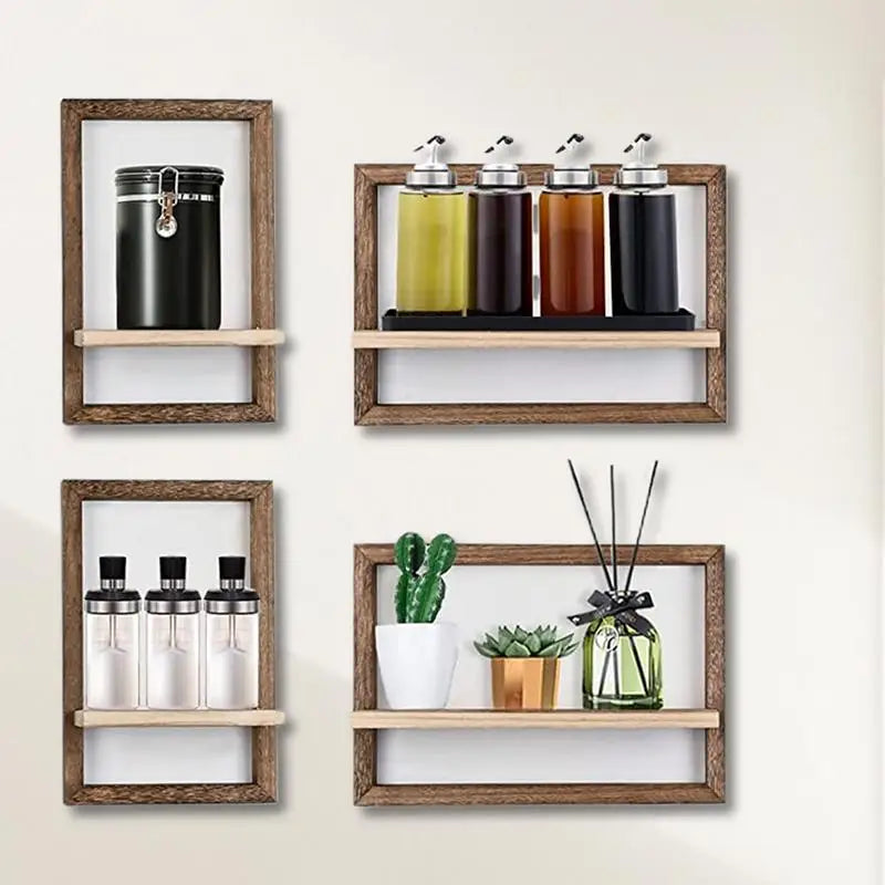 Floating wooden shelves for wall decoration and interior storage - view 4