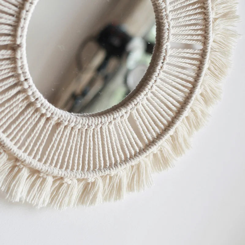 Decorative wall mirror Nordic style handmade bohemian - view 6