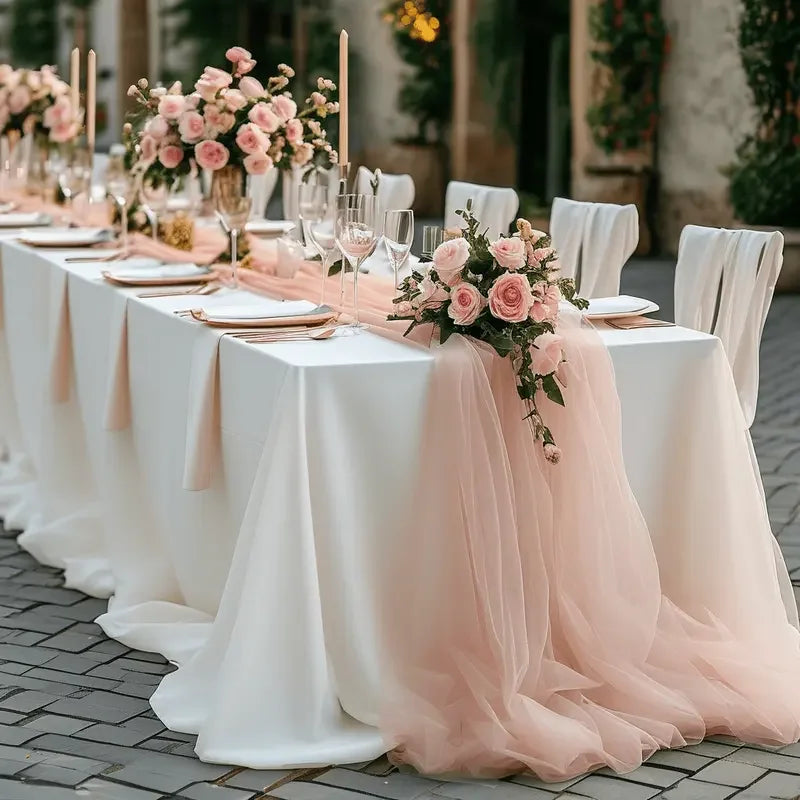 Transparent Gauze Table Runner for Wedding or Party Decor - view 2