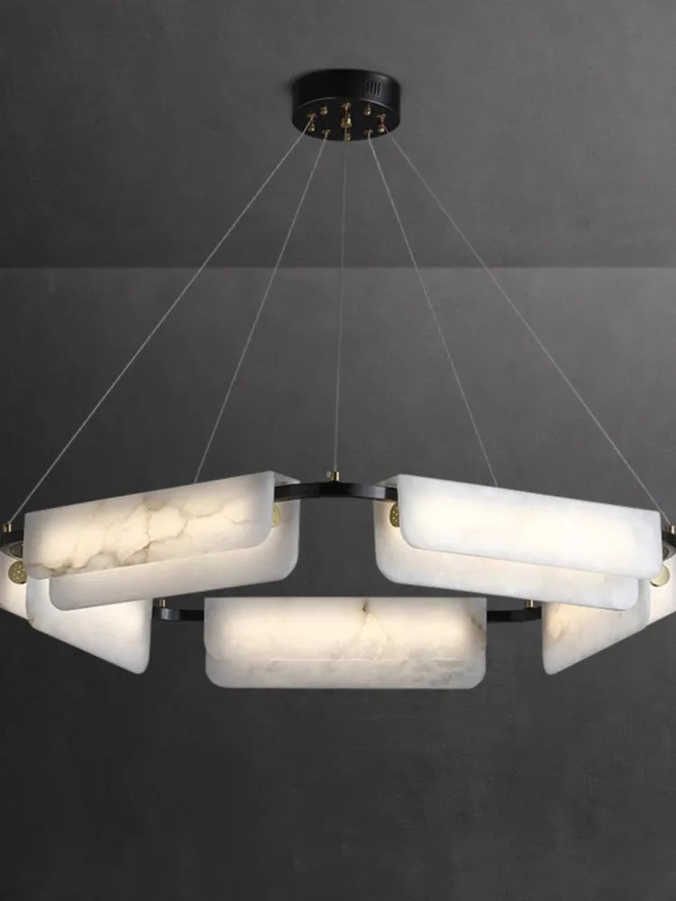 Pure natural marble chandelier and modern light copper design