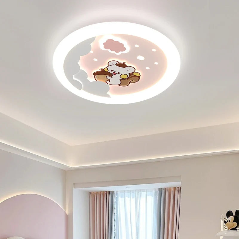Astronaut ceiling lamp for children's room design playful and protective