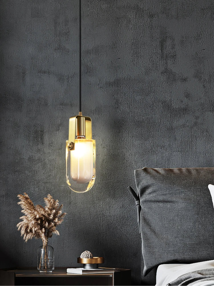 Copper crystal chandelier Nordic design for modern interior - view 3