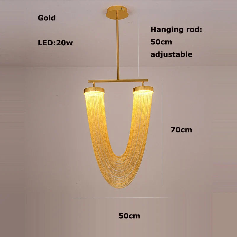 Chandelier art decorative led dimmable in gold-gold aluminium modern design elegance - Dimmable / Gold 3