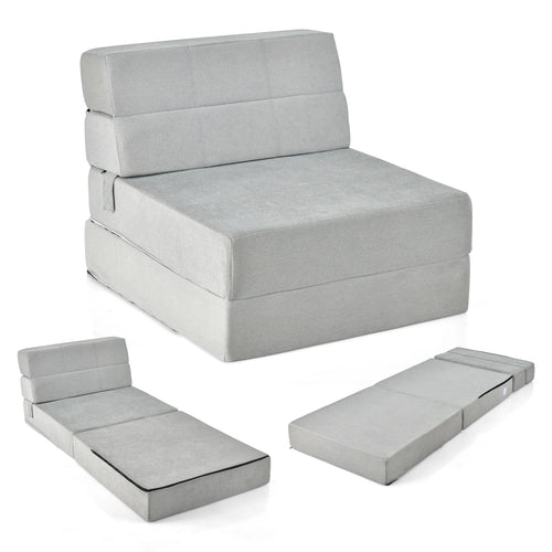 3 in 1 folding sofa bed, folding mattress, foam extra thick (15cm), sofa bed, floor mattress, folding mattress, guest mattress - Gray
