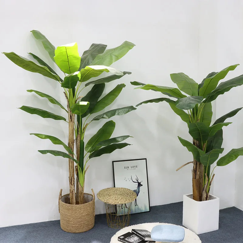 Large artificial plant bonsai fake banana pot interior decoration outside - view 10