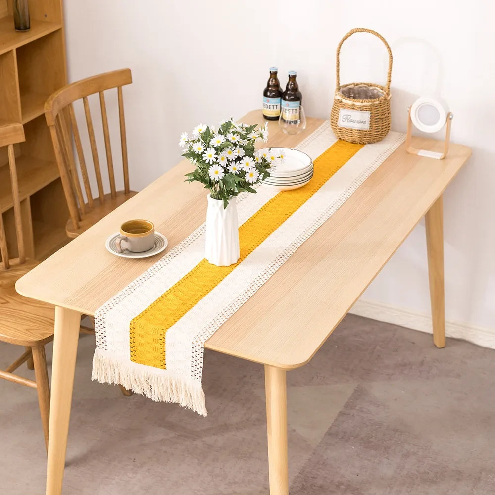 Table runner plaid cotton linen decoration dining room table - view 2