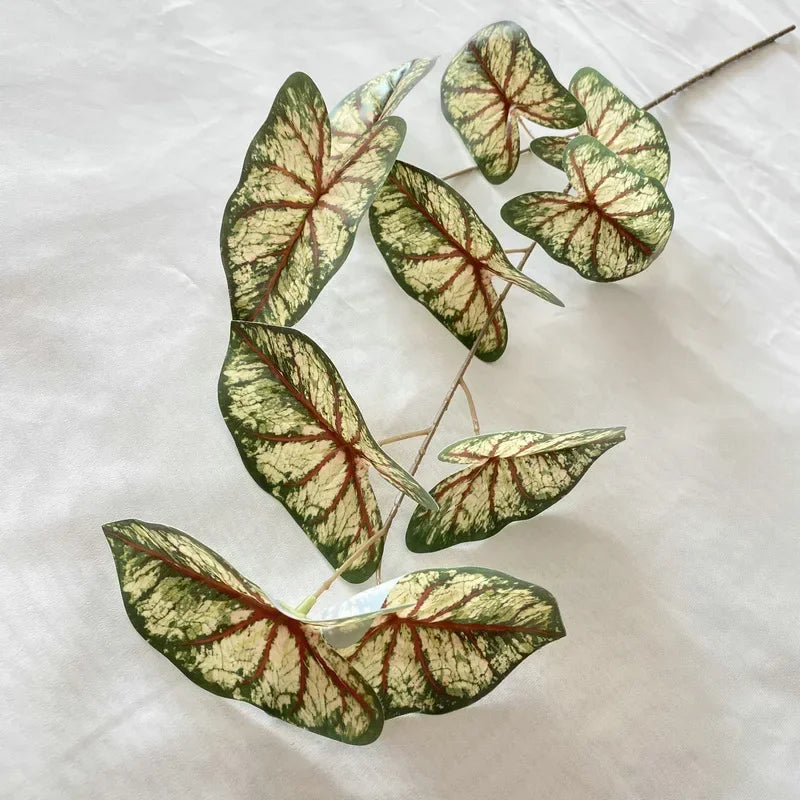 Artificial plants taro foliage natural decoration for outdoor interior - Dark Green