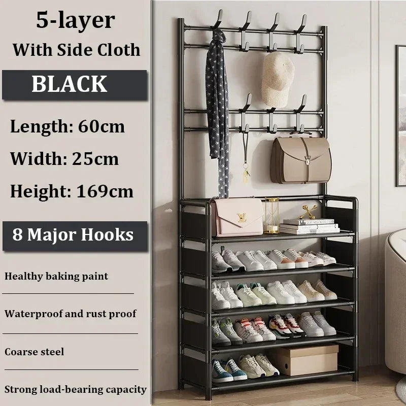 Organizer of clothing shoes and hats to ride yourself - 5 Layers - Black B