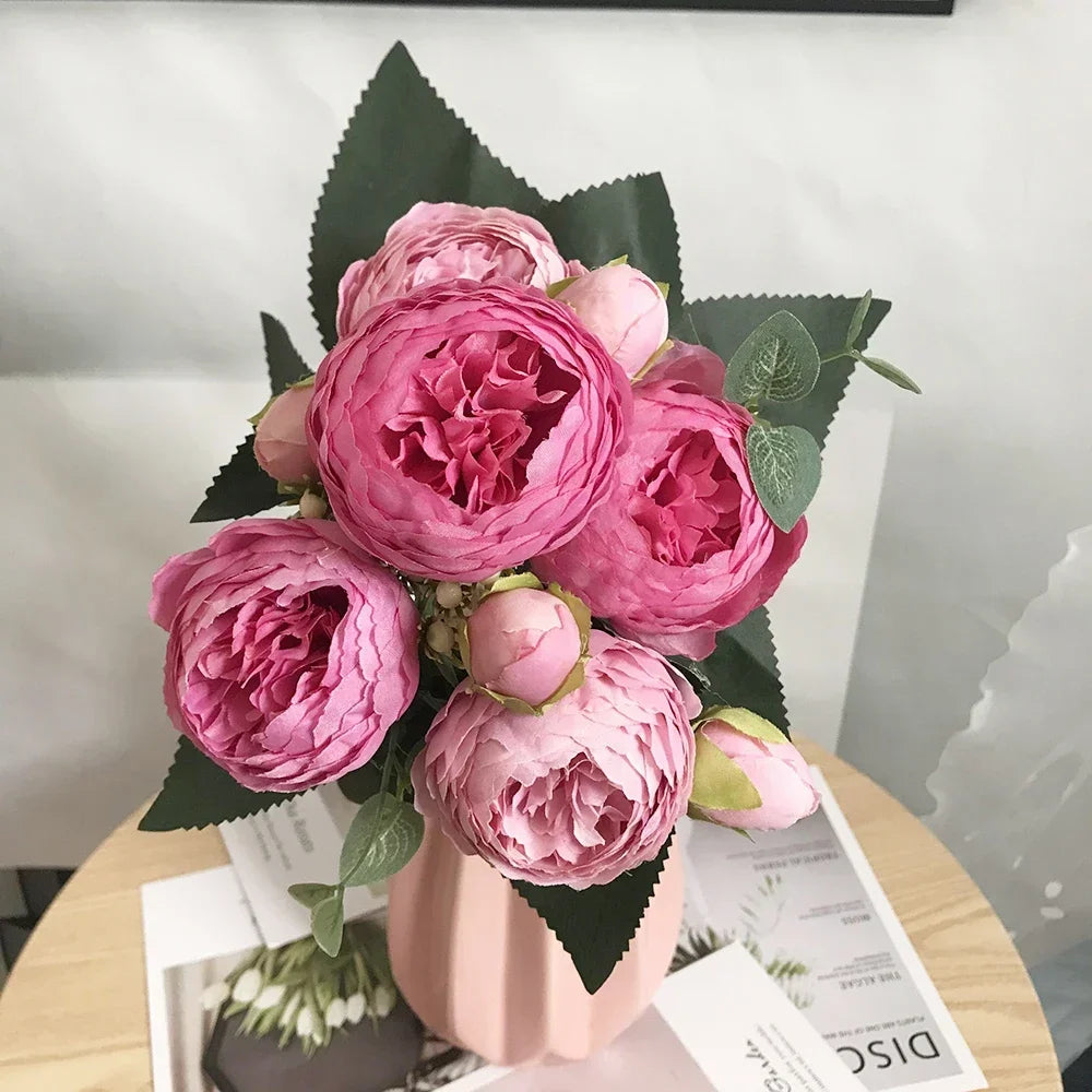 Bouquet of artificial peonies for wedding decoration and home - 5