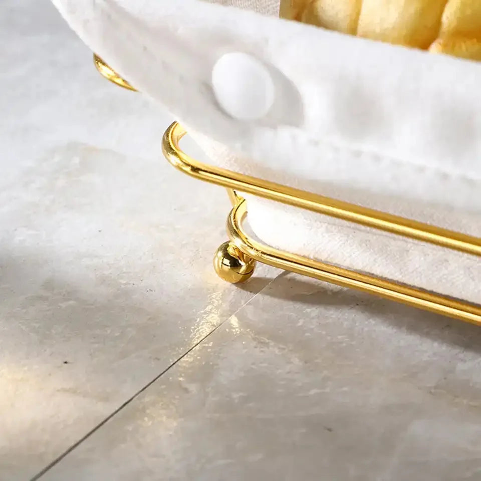 Golden Metal Wire Bread Basket for Pantry Storage - view 3