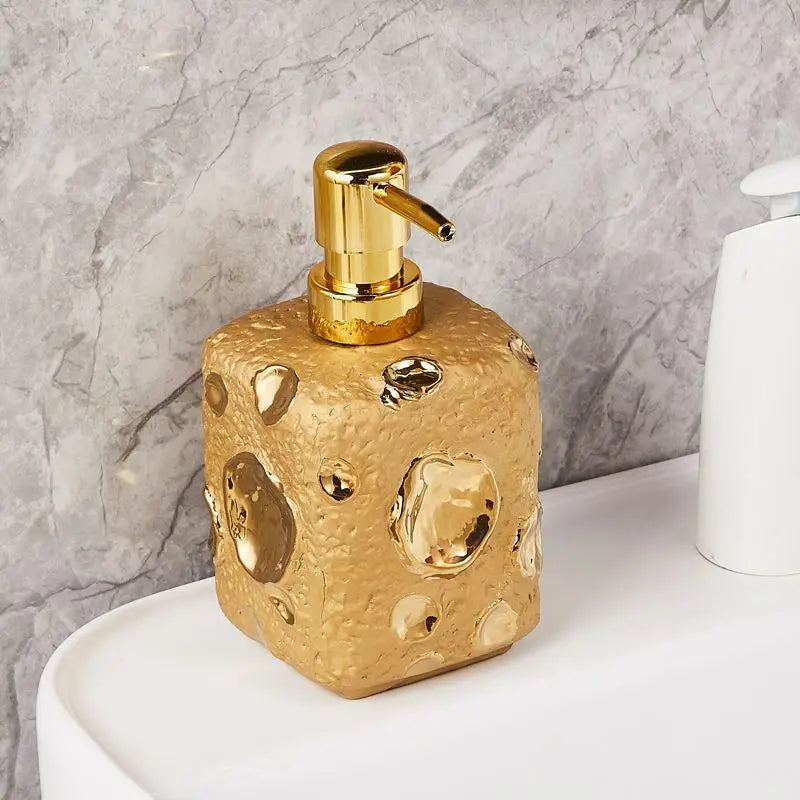 Golden ceramic bottle moon decor for lotion - D
