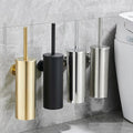 Stainless steel cleaning brush with wall support for bathroom