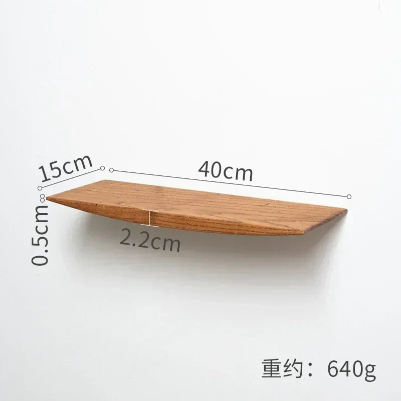 Wall shelf in solid wood minimalist modern display support - 1