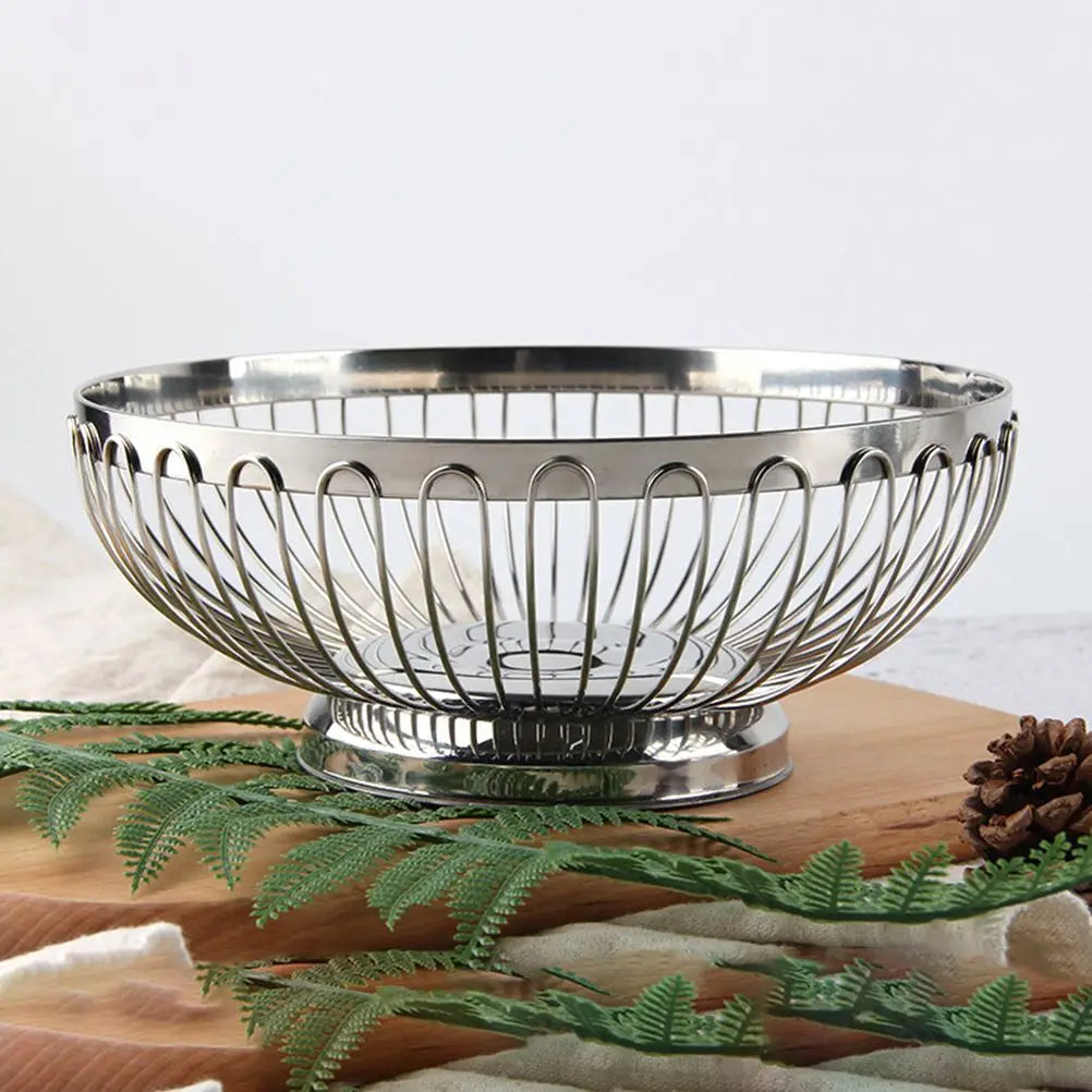 Stainless steel fruit basket for fresh vegetables and storage - 20 cm