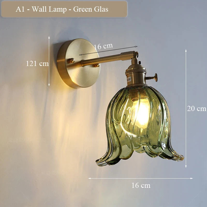 Modern wall sconce in glass and brass adjustable for elegant interior - A1 / Bulb Not Included