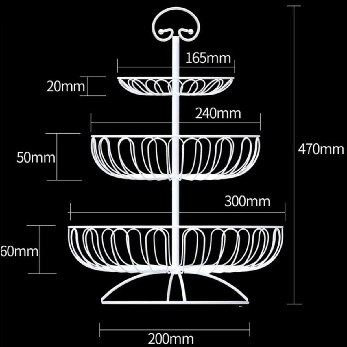 Three-level fruit basket in wire - view 9