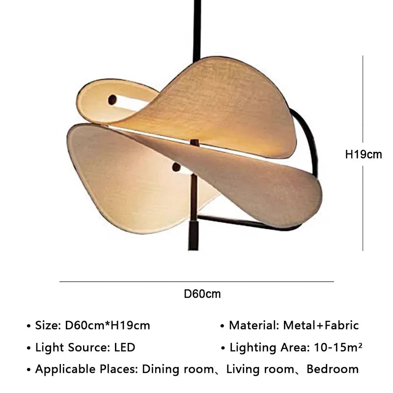 Nordic fabric during light, living room, dining room, bedroom, B&B decoration, home during light - D60cm / 3 changeable light