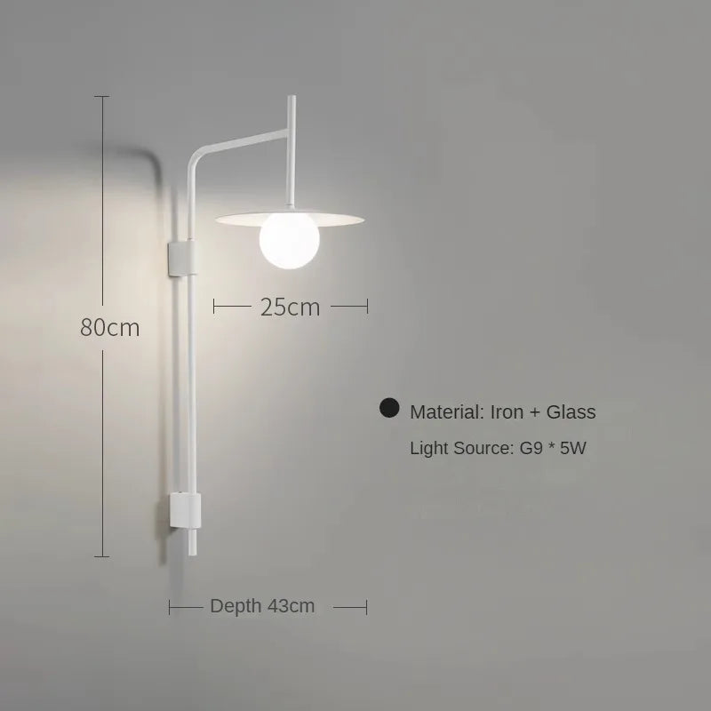 Minimalist wall sconce for modern interior decoration - Warm White (2700-3500K) / White-H 80cm