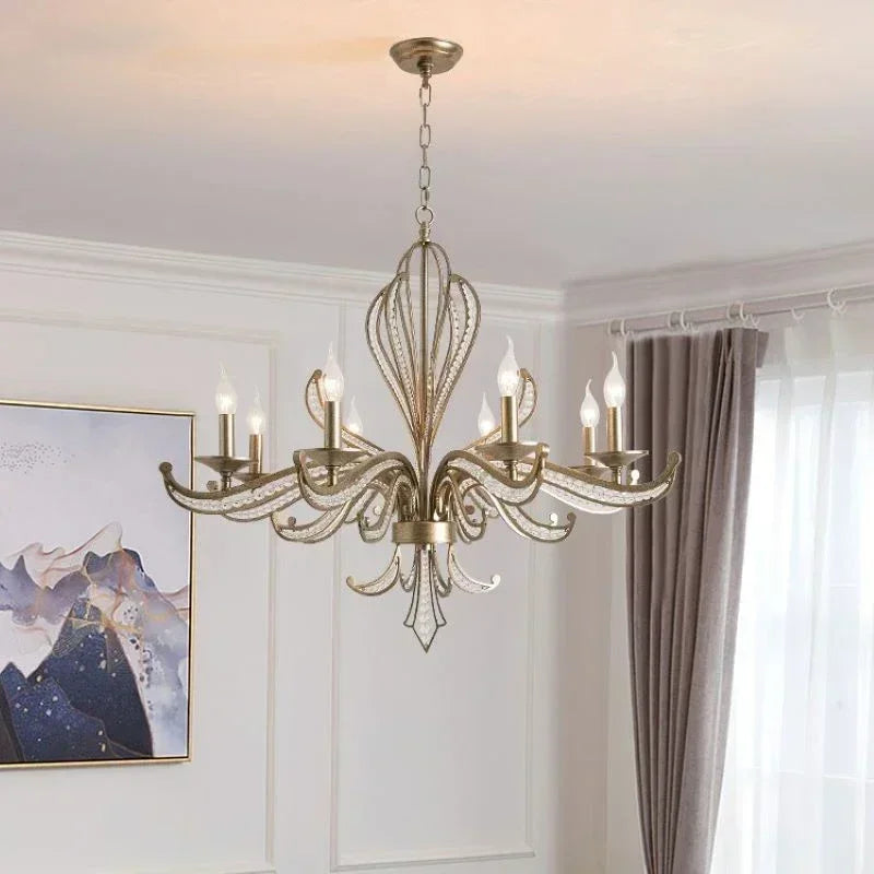 American retro crystal candlestick, French creative candle design, bedroom, living room, study, interior decoration lamp - view 3