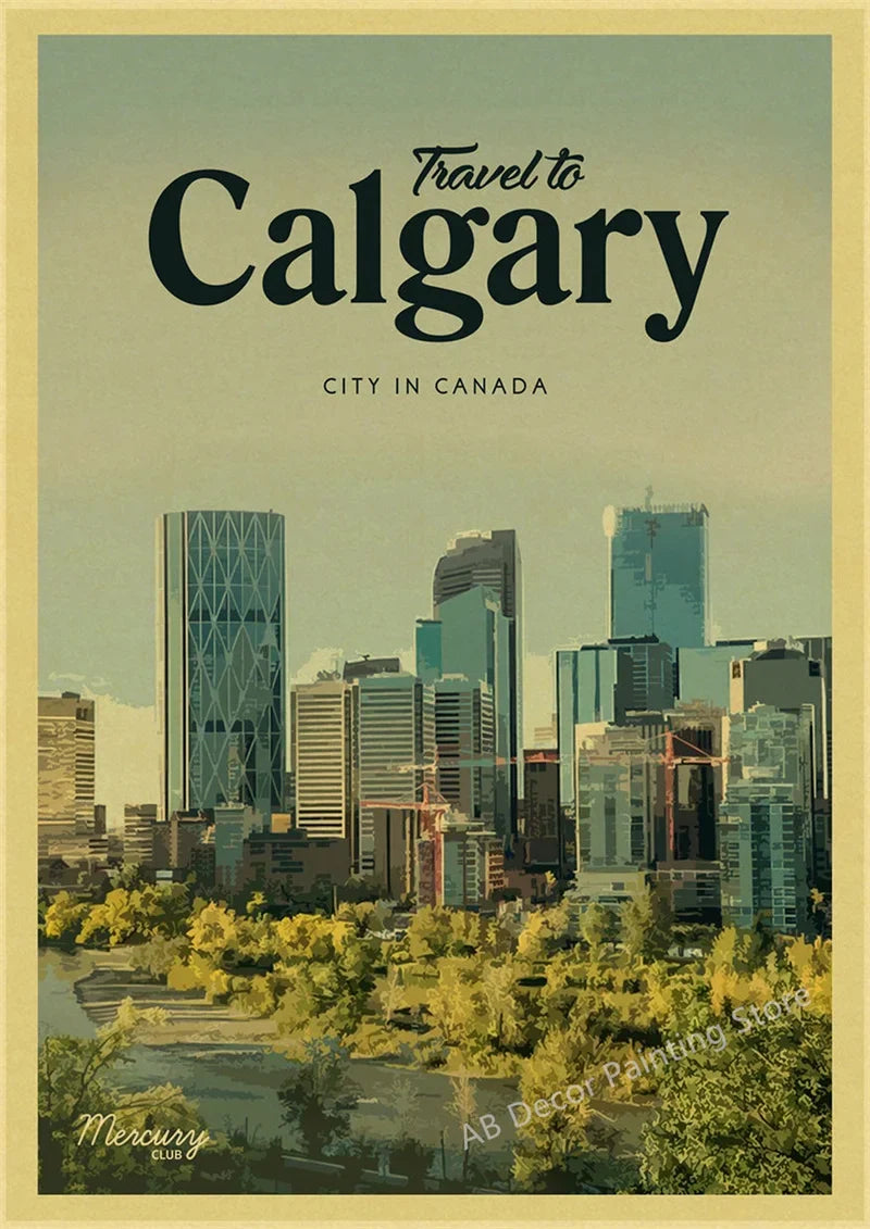 Vintage poster of the world's largest cities - 10 / A3 16.5 x 11.8 inches