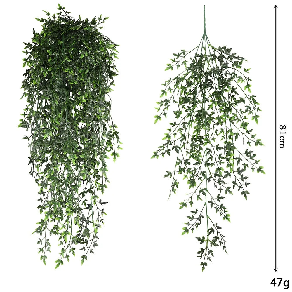 Plant suspended in vine band artificial wall decoration - H