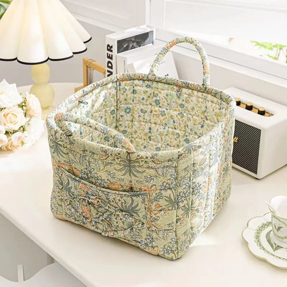 Fabric storage basket washable pastoral style stackable multi-purpose - view 4
