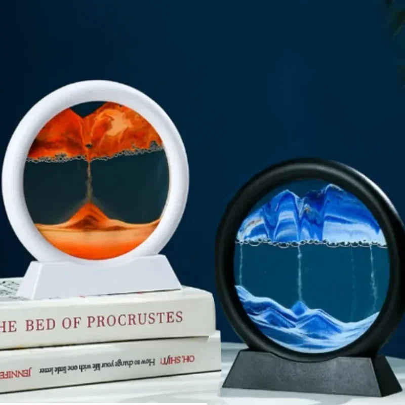 Glass hourglass 3d sand landscape in motion artistic decoration - view 2